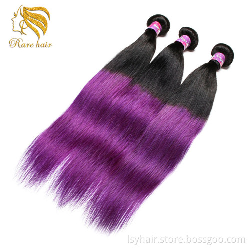 Mix Colour Purple Human Hair Weave Ombre Black Grape Purple Braiding Hair, Dye Colored Purple Brazilian Hair Weaving